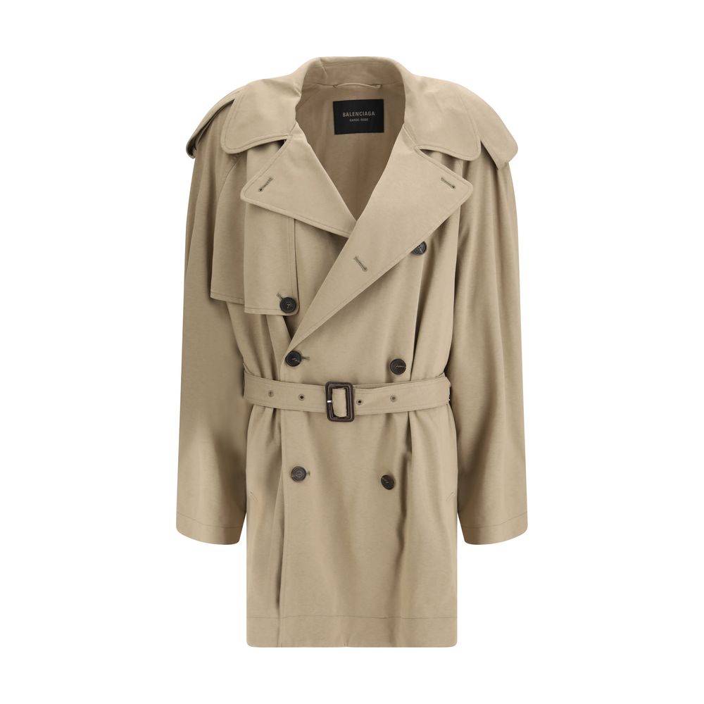Balenciaga Beige Cotton Belted Trench Coat