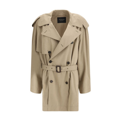 Balenciaga Beige Cotton Belted Trench Coat