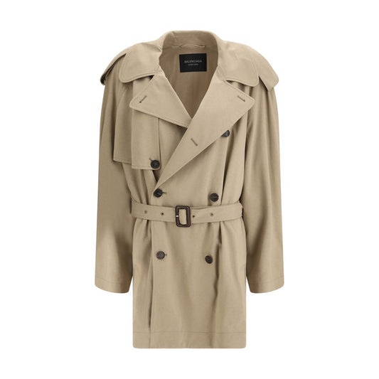 Balenciaga Beige Cotton Belted Trench Coat