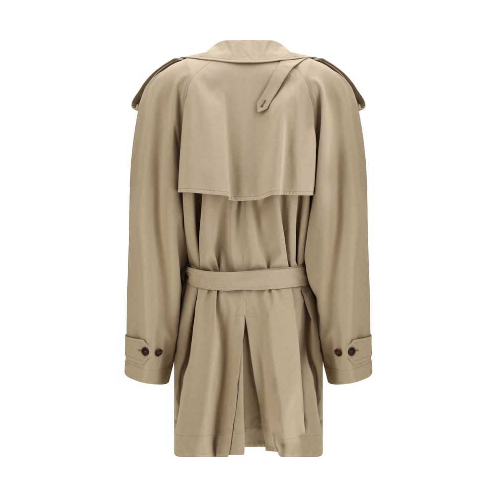 Balenciaga Beige Cotton Belted Trench Coat