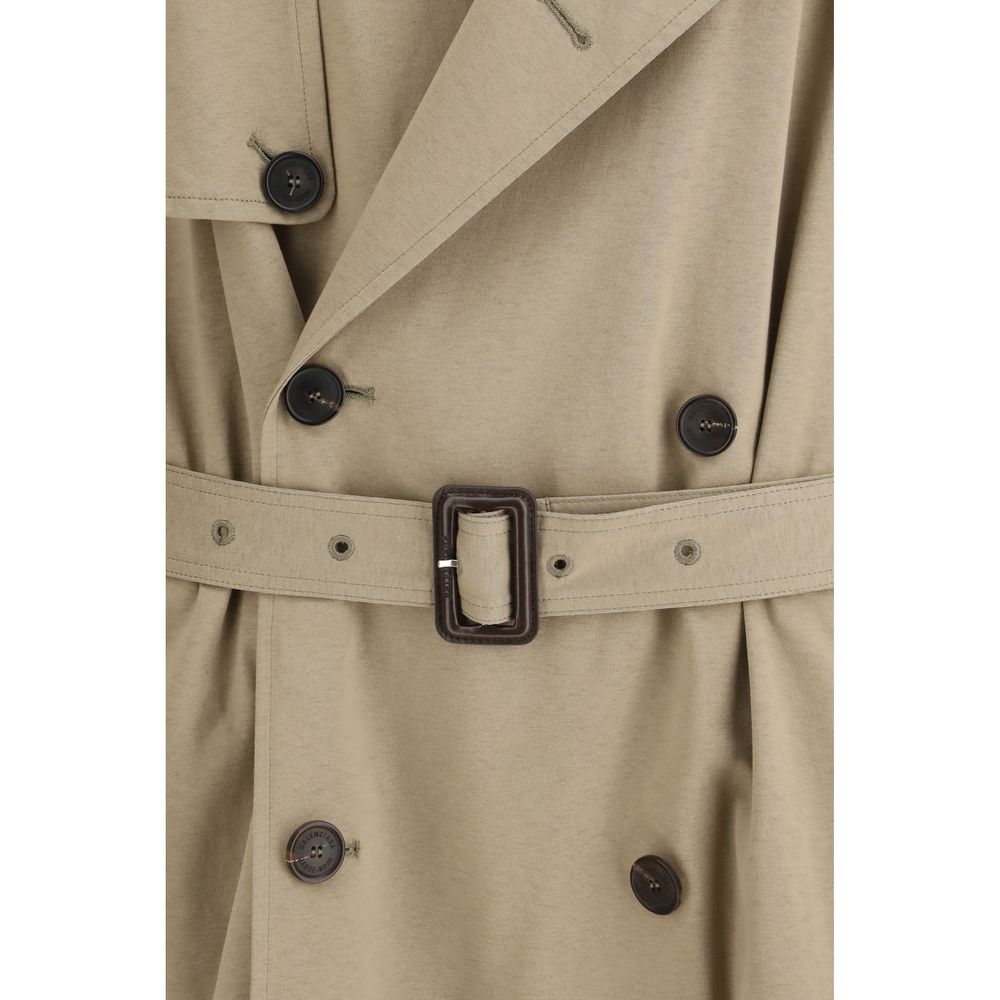 Balenciaga Beige Cotton Belted Trench Coat