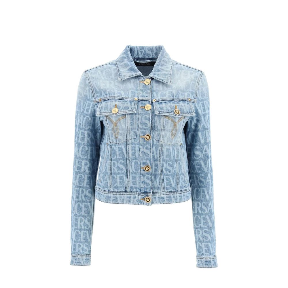 Versace Blue Cotton Denim Jacket for Women