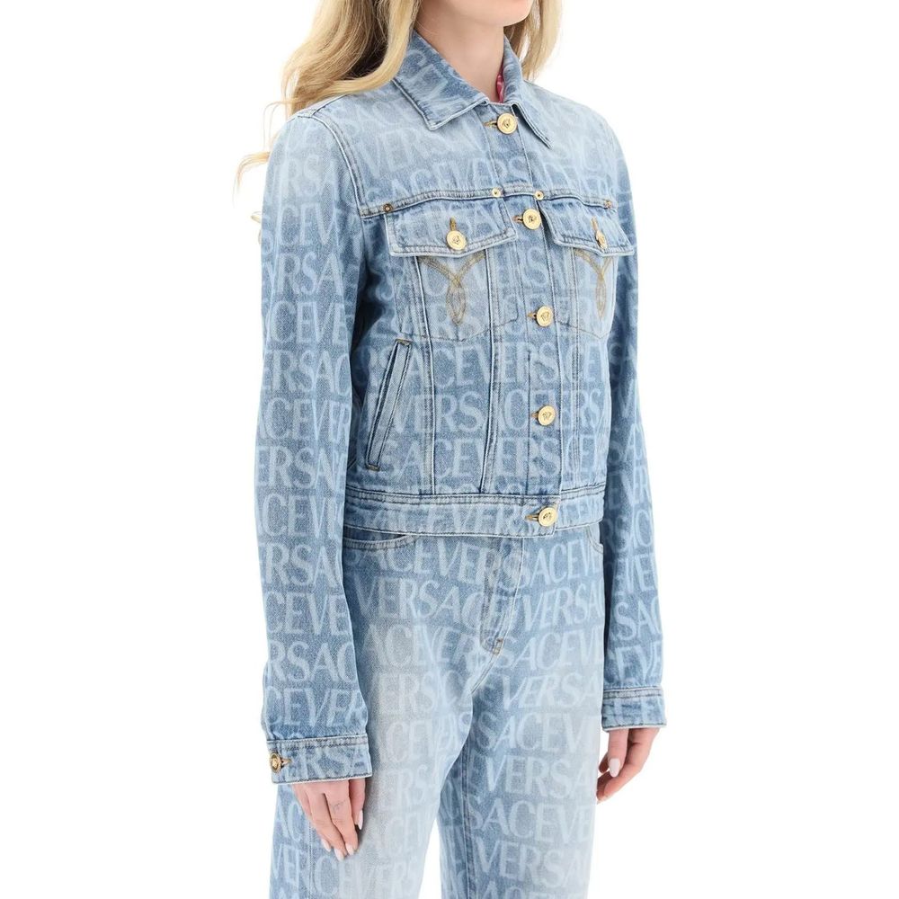 Versace Blue Cotton Denim Jacket for Women