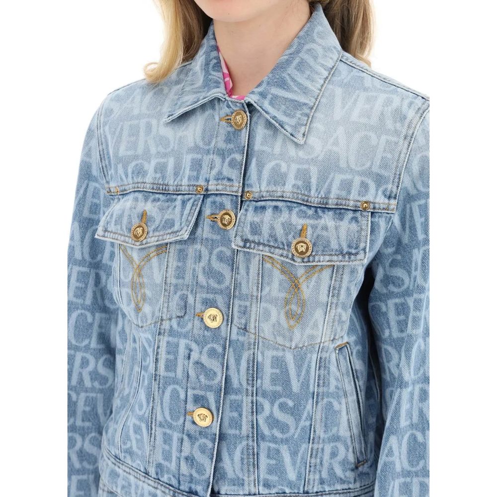 Versace Blue Cotton Denim Jacket for Women