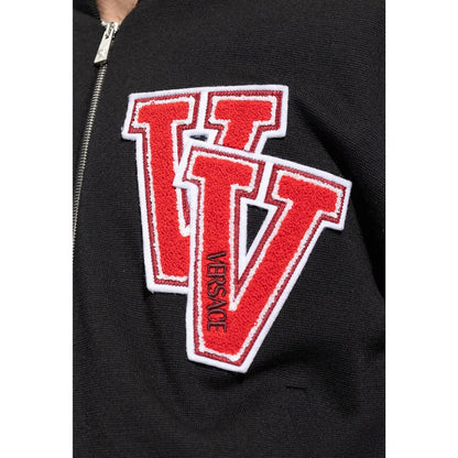Versace Black Virgin Wool V Bomber Jacket for Men