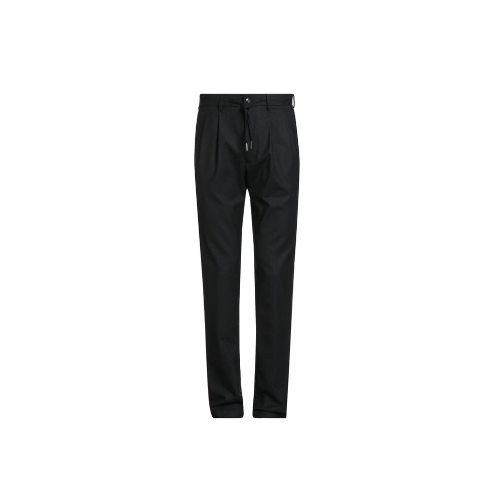 Herno Black Elastane Casual Pants for Men