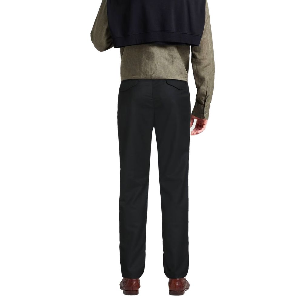 Herno Black Elastane Casual Pants for Men