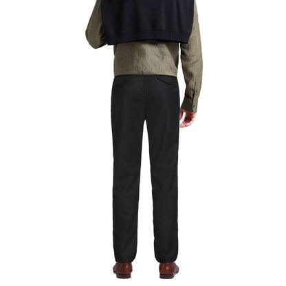 Herno Black Elastane Casual Pants for Men