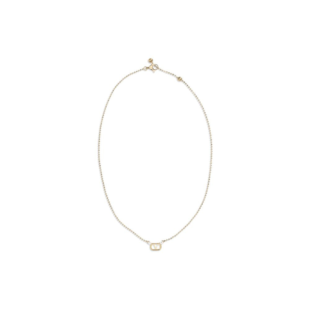 Valentino Garavani Gold Metal Ovalette Necklace with Swarovski Crystals