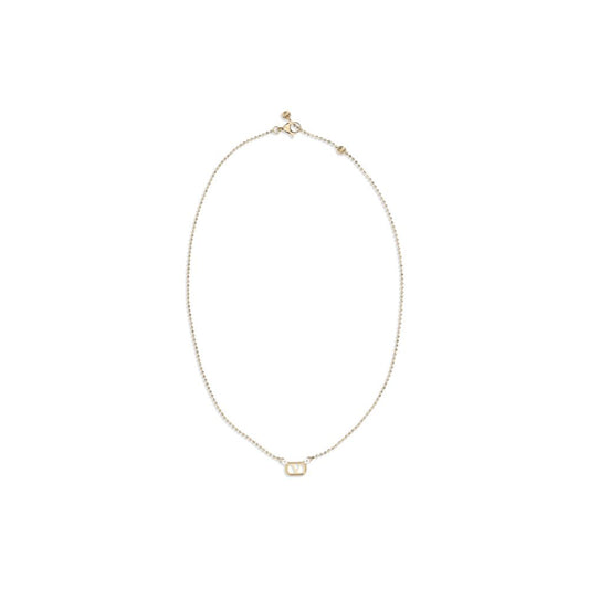 Valentino Garavani Gold Metal Ovalette Necklace with Swarovski Crystals
