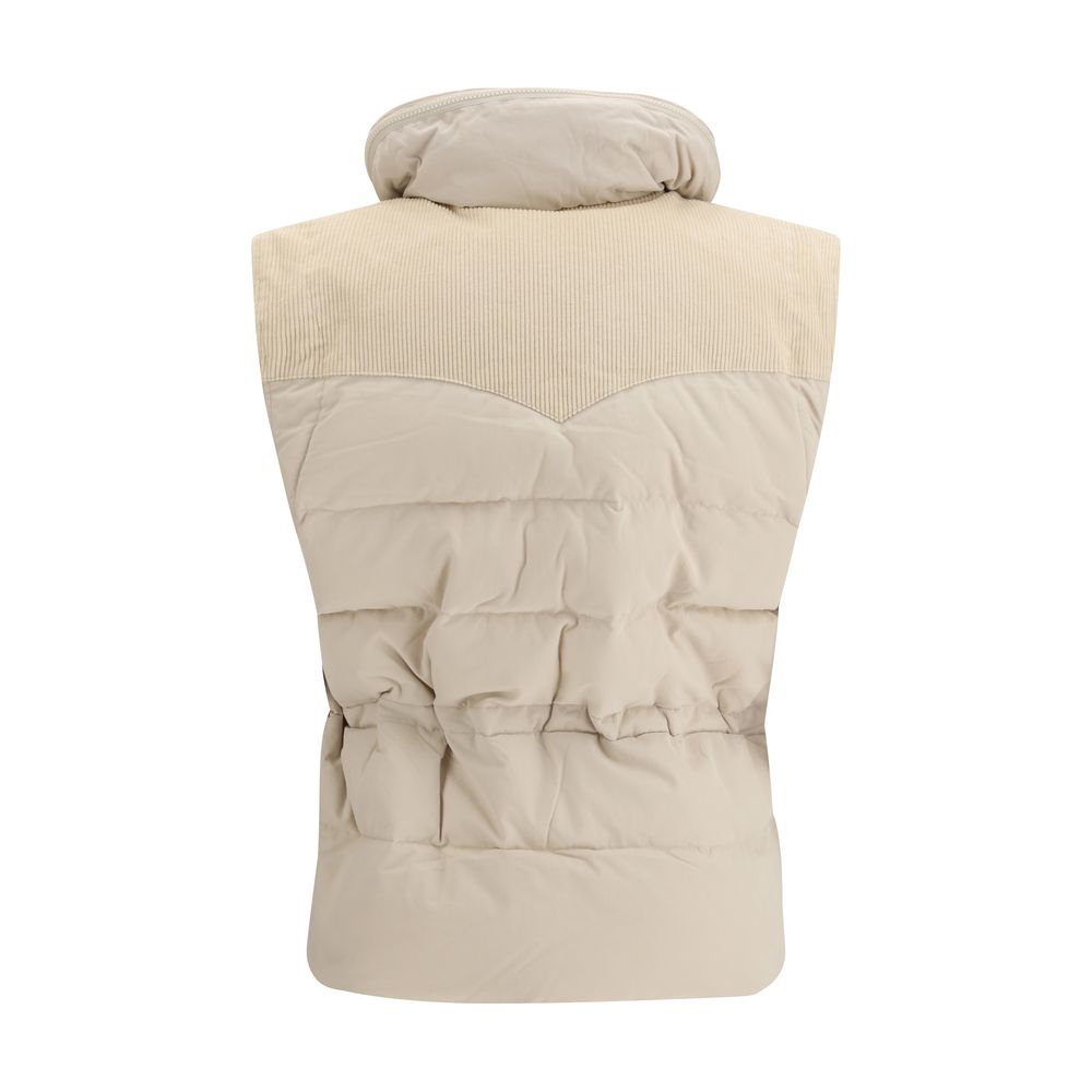 Marant Etoile Beige Polyamide Sleeveless Jacket - Olfa Padded Gilet
