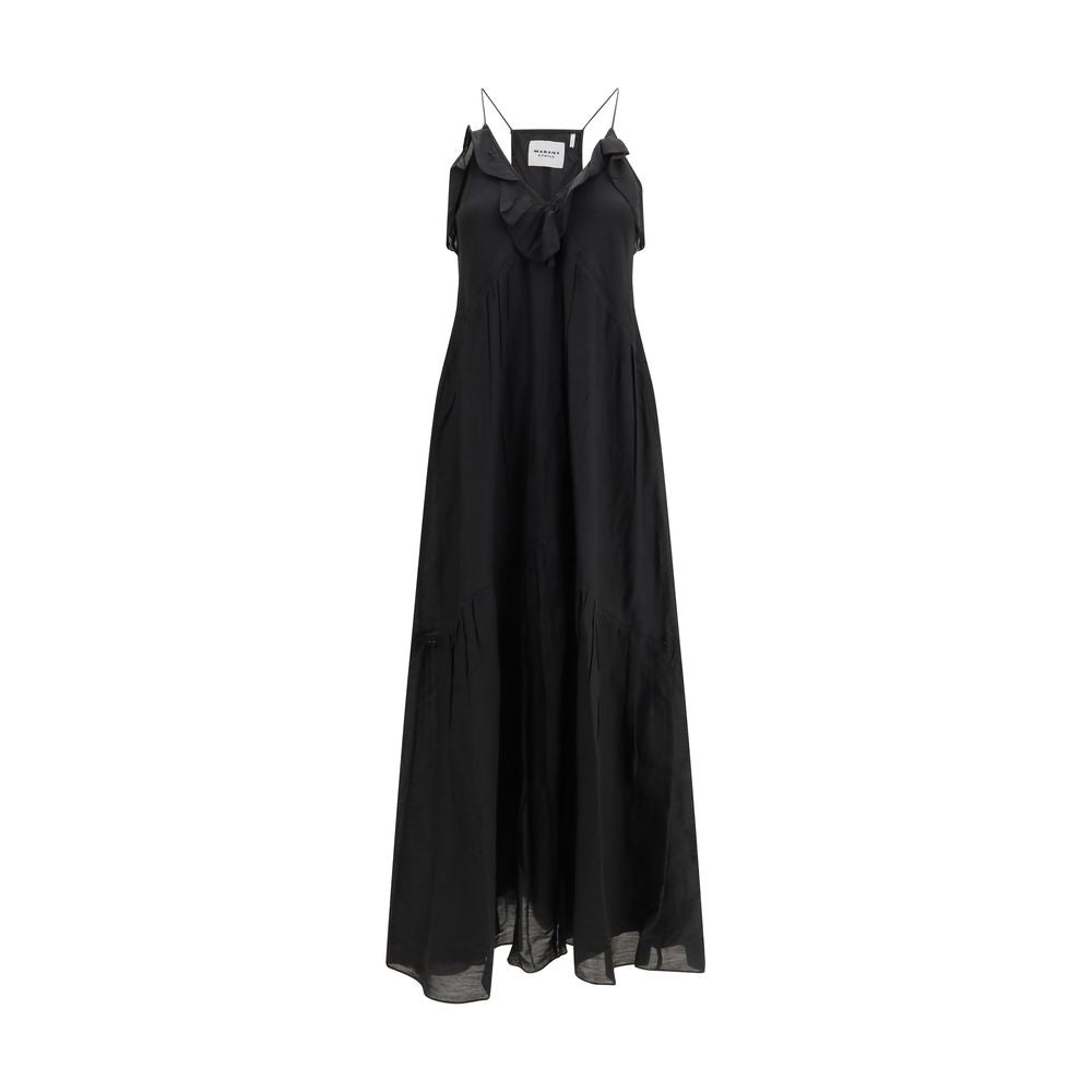 Marant Etoile Vasma Strappy Black Cotton Casual Dress