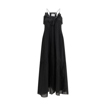 Marant Etoile Vasma Strappy Black Cotton Casual Dress