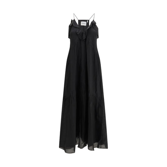 Marant Etoile Vasma Strappy Black Cotton Casual Dress