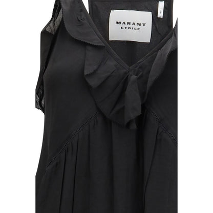 Marant Etoile Vasma Strappy Black Cotton Casual Dress