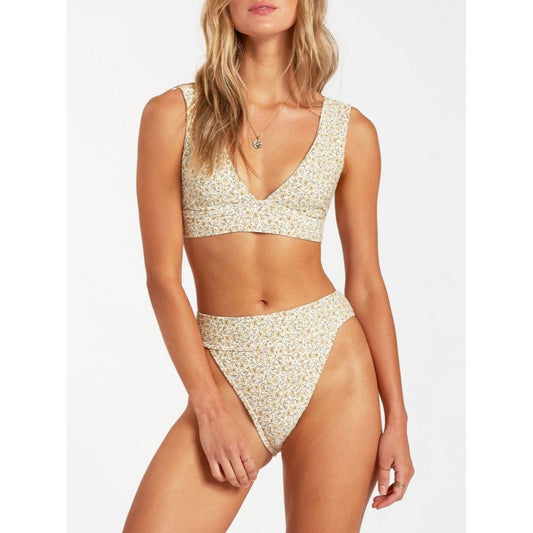 BILLABONG Summer Love Floral Print Ribbed Bikini Bottoms