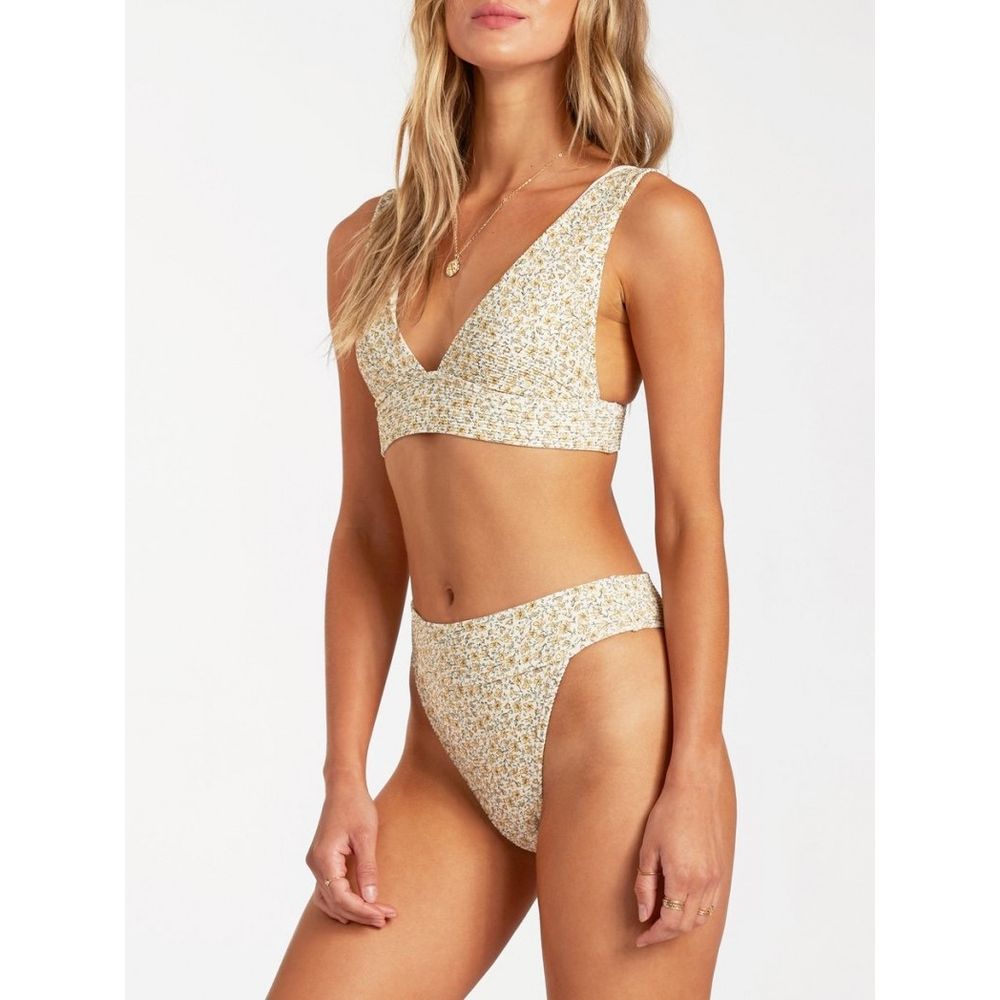 BILLABONG Summer Love Floral Print Ribbed Bikini Bottoms