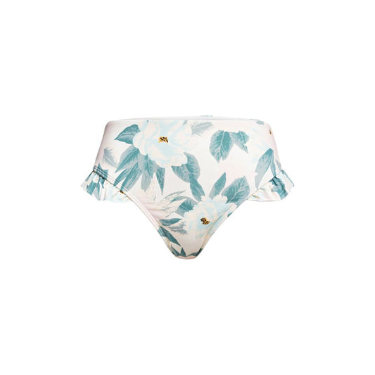 Billabong White and Blue Ruffle Floral Bikini Bottoms