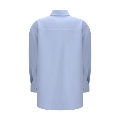 Fabiana Filippi Light Blue Fleece Wool Shirt