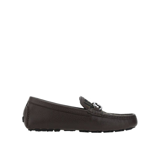 Fendi Brown Calfskin Slip-On Loafers for Men