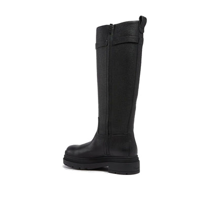 Salvatore Ferragamo Black Calfskin Over The Knee Boots