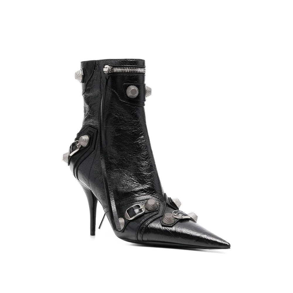 Balenciaga Black Lamb Leather Cagole 90mm Ankle Boots