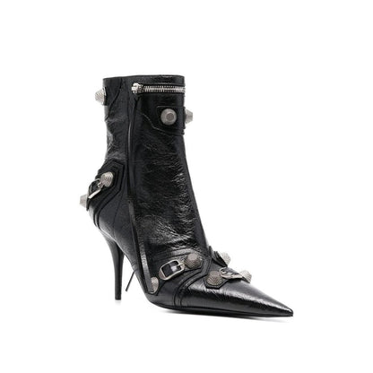 Balenciaga Black Lamb Leather Cagole 90mm Ankle Boots