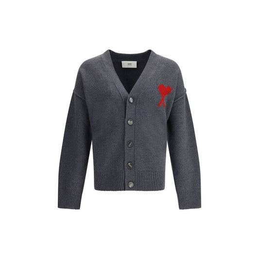 Ami De Coeur Gray Fleece Wool Cardigan