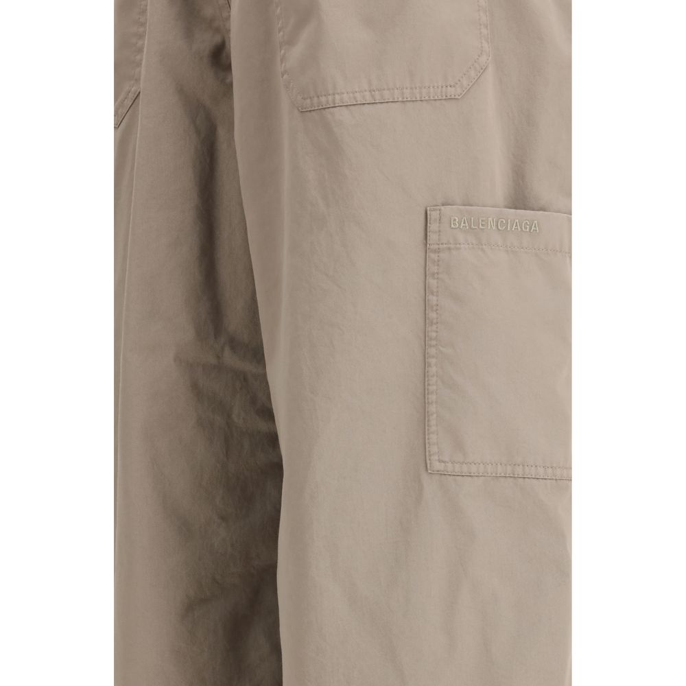 Balenciaga Beige Cotton Workwear Casual Pants