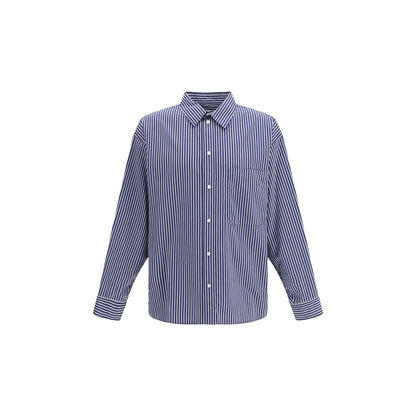 Balenciaga Blue & White Cotton Striped Shirt