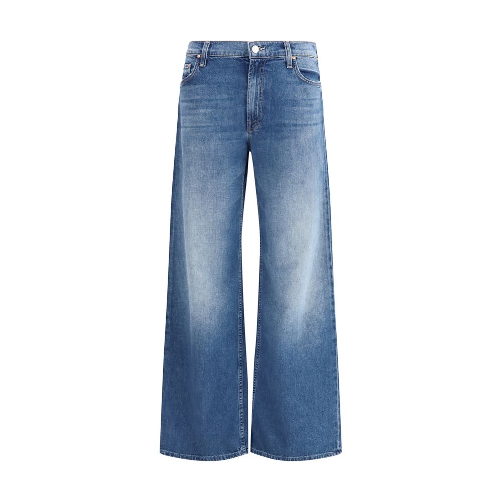 Mother Denim The Rerun Zip Sneak Jeans - Blue Cotton Flared