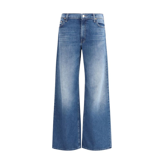 Mother Denim The Rerun Zip Sneak Jeans - Blue Cotton Flared