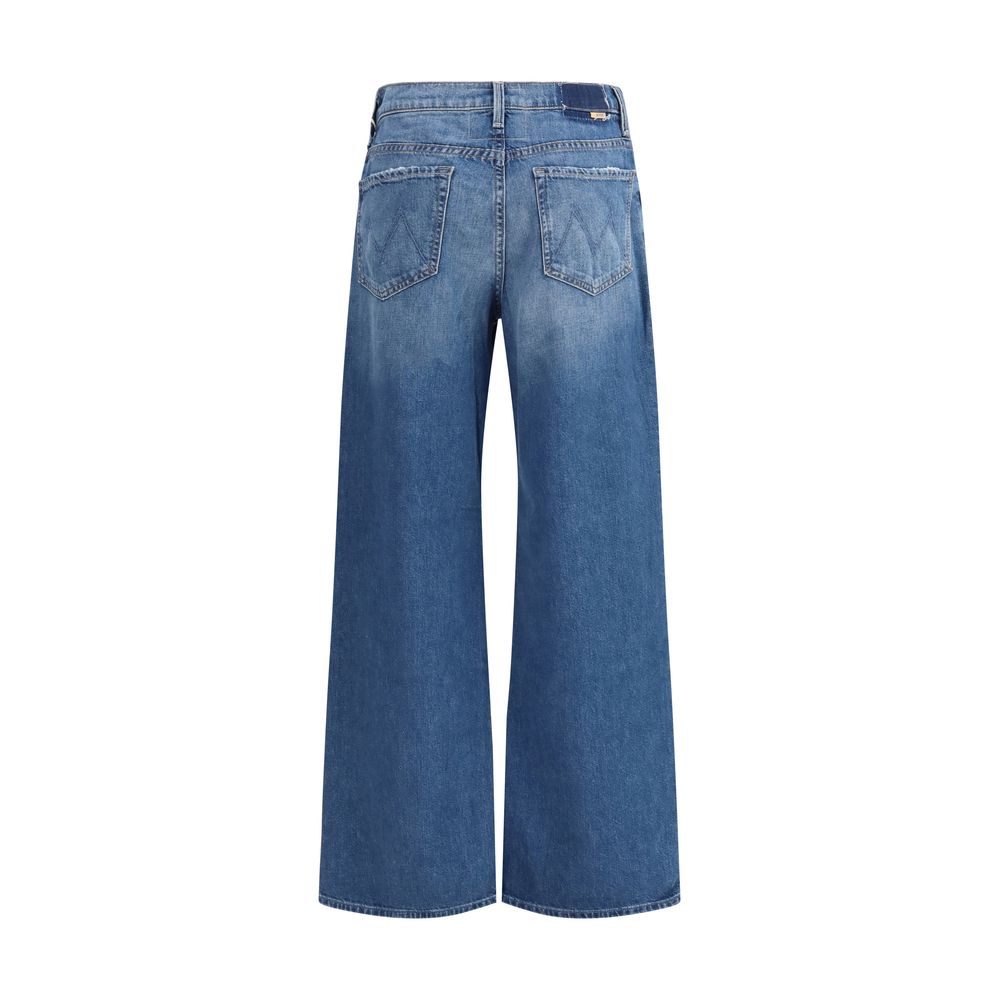 Mother Denim The Rerun Zip Sneak Jeans - Blue Cotton Flared