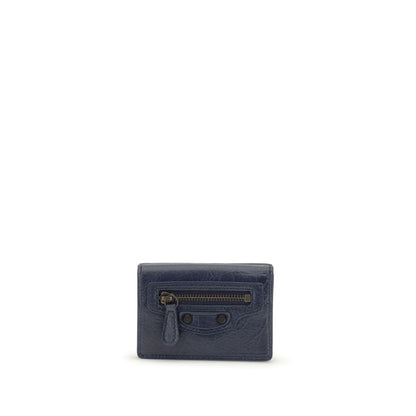 Balenciaga Blue Le City Mini Lamb Ovis Aries Wallet