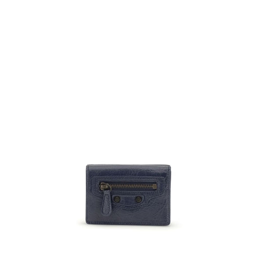 Balenciaga Blue Le City Mini Lamb Ovis Aries Wallet
