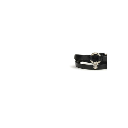 Alexander McQueen Black Calf Leather Bos Taurus Bracelet