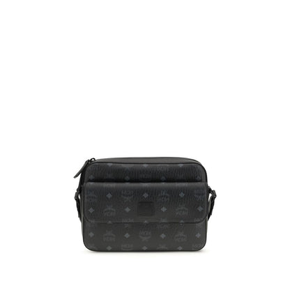 MCM Black Fabric Shoulder Bag - Aren Messenger Crossbody Bag