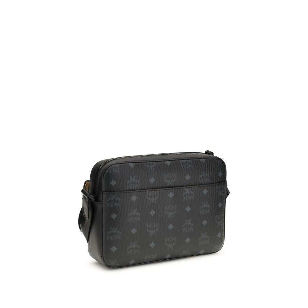 MCM Black Fabric Shoulder Bag - Aren Messenger Crossbody Bag