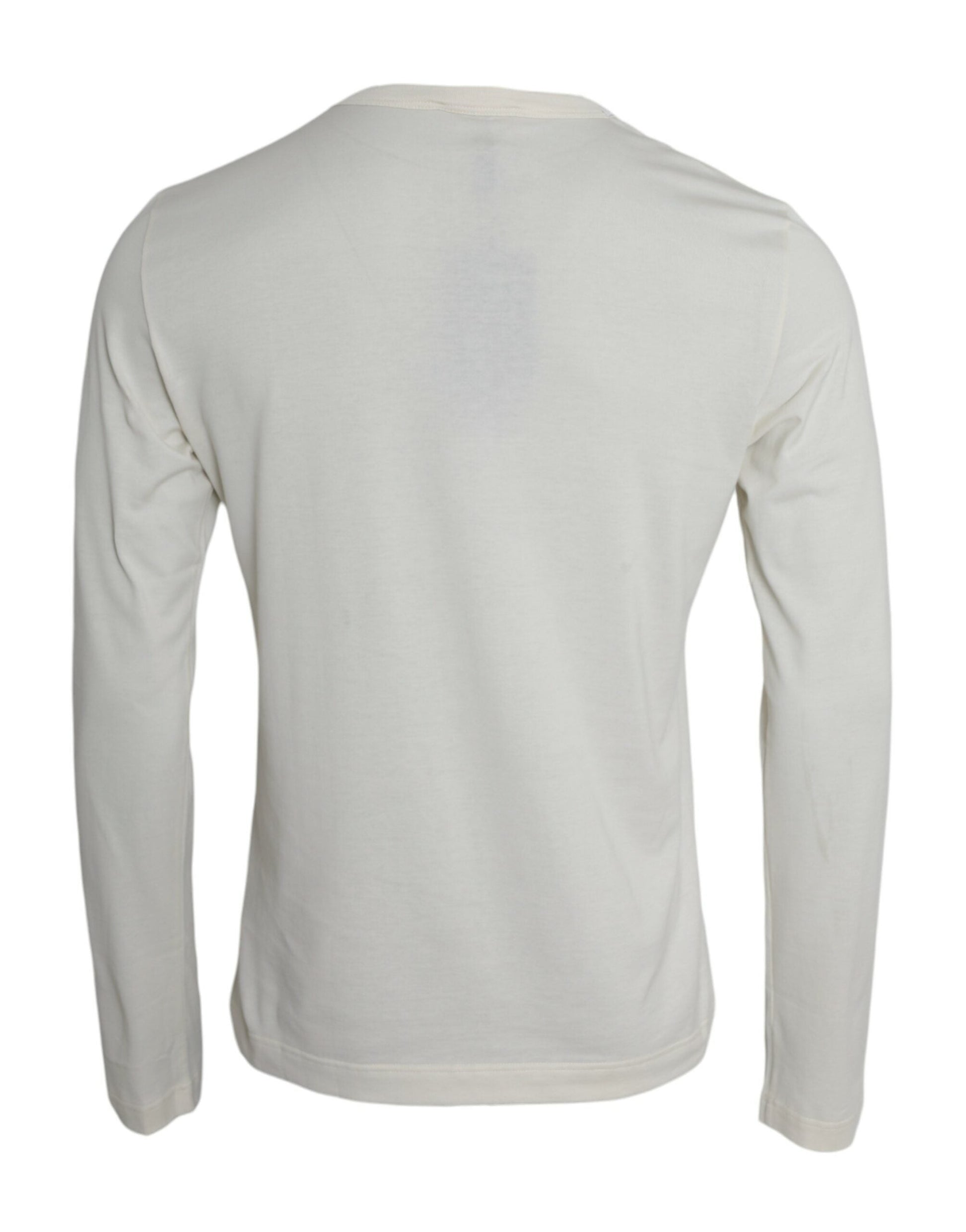 Dolce & Gabbana White Cotton Long Sleeve T-Shirt