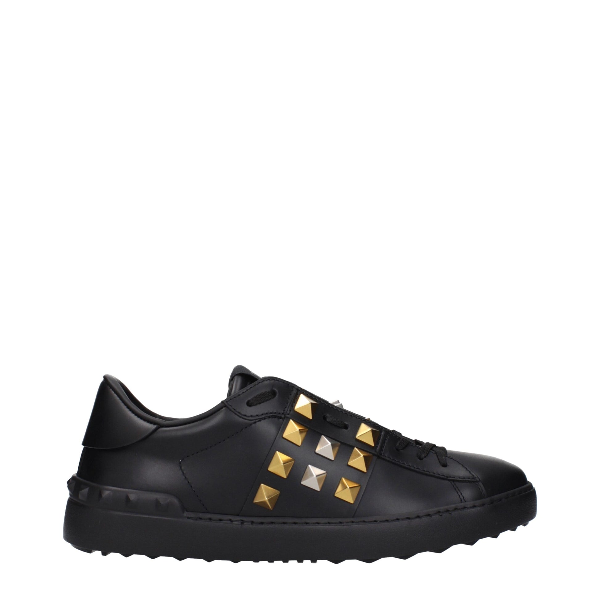 Valentino Garavani Black Leather Sneakers with Studs