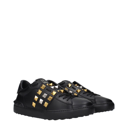 Valentino Garavani Black Leather Sneakers with Studs