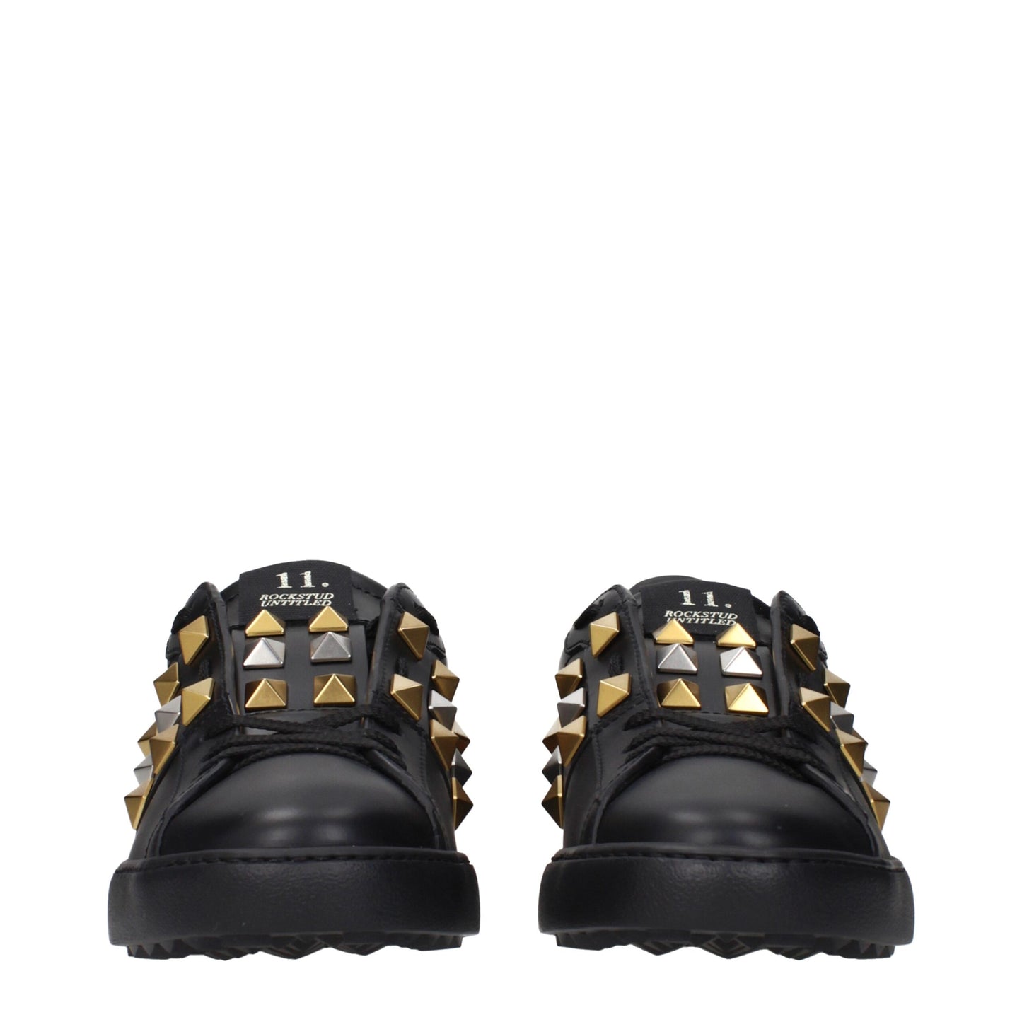 Valentino Garavani Black Leather Sneakers with Studs