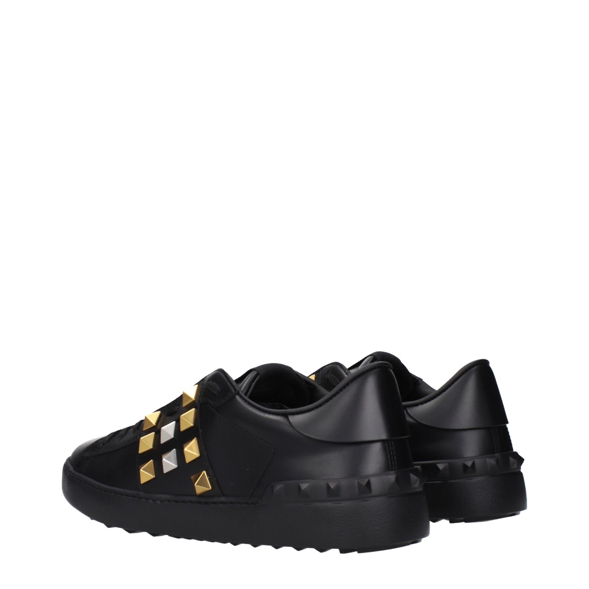 Valentino Garavani Black Leather Sneakers with Studs