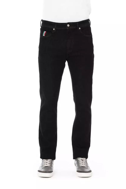 Baldinini Trend Black Cotton Straight-Leg Jeans
