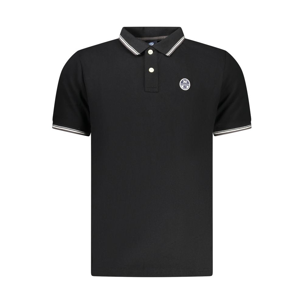 North Sails Black Cotton Men Polo Shirt