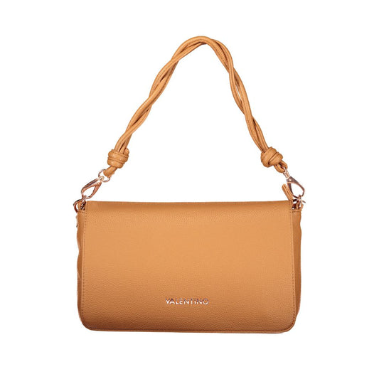 Mario Valentino Marrone Smooth Leather Handbag with Gold Accents