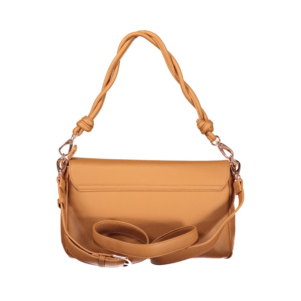 Mario Valentino Marrone Smooth Leather Handbag with Gold Accents