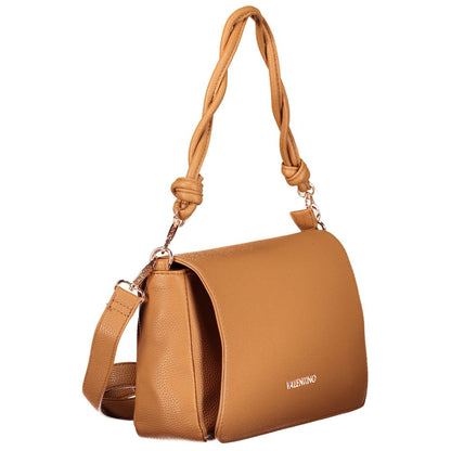 Mario Valentino Marrone Smooth Leather Handbag with Gold Accents