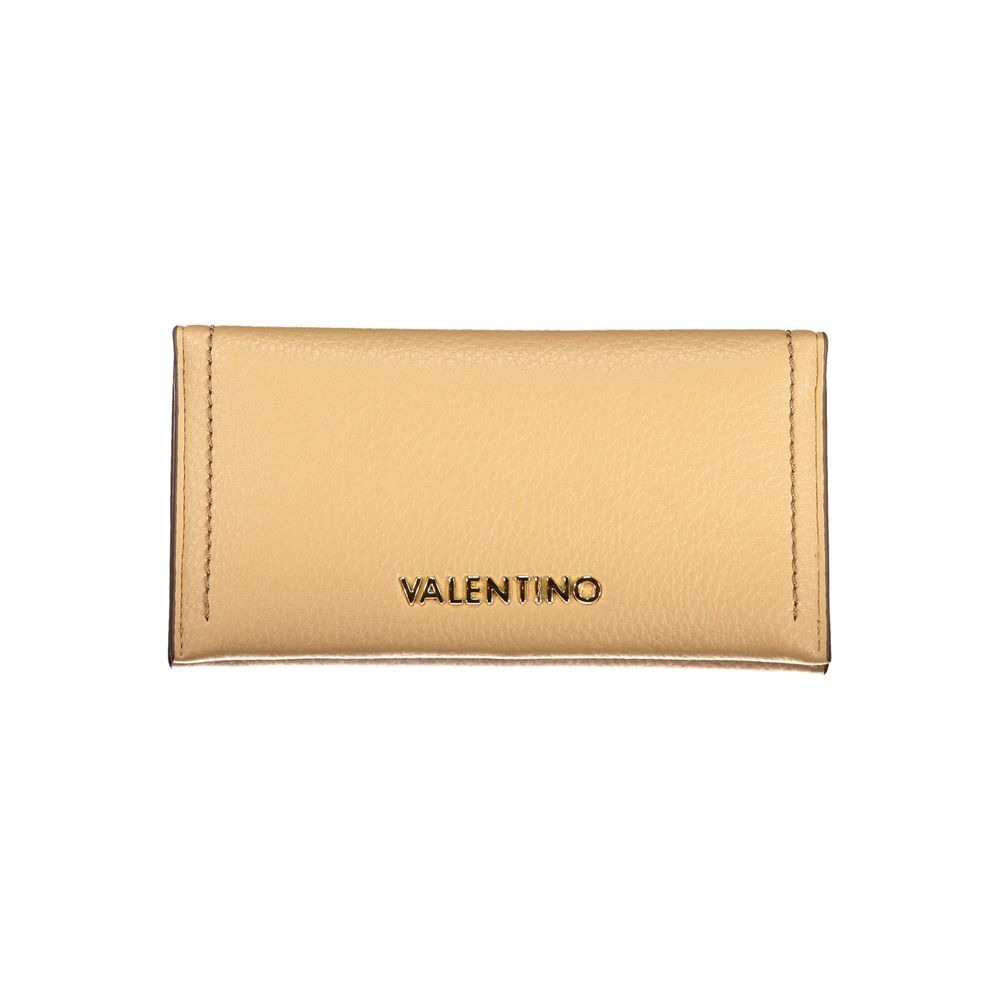 Mario Valentino Beige Leather-Finish Women Wallet with Coin Pouch