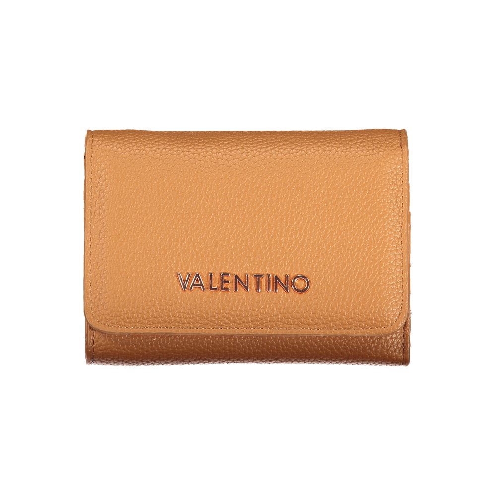 Mario Valentino Marrone Leather-Finish Woman Wallet with Iconic Logo